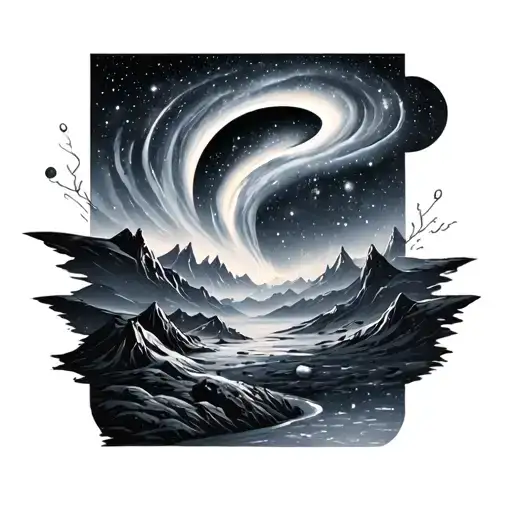 Aurora Borealis Leading Up To Space And Galaxies With Atlas