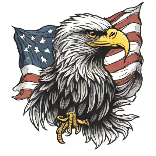 American Flag With Eagle