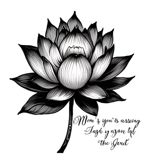 Mom's Inscription Passing Into A Lotus Flower