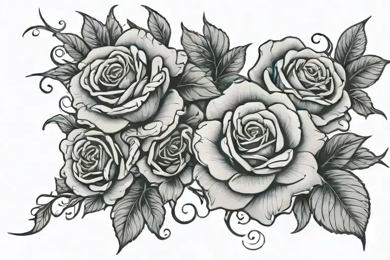 Vera Nieto In Gangster Lettering With Roses Tangled