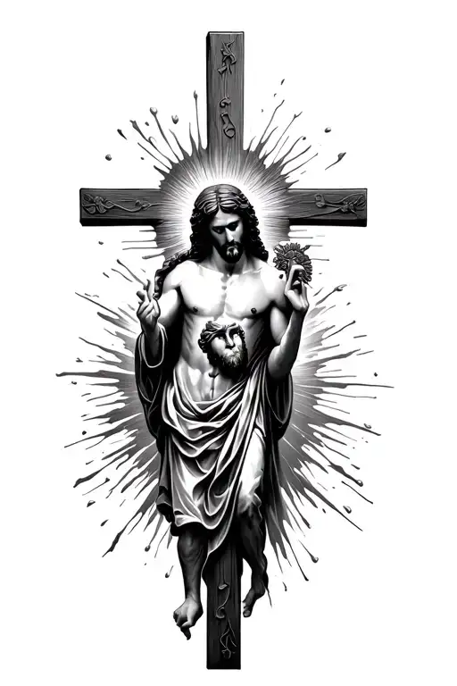 Jesus Christ Heart And The Cross