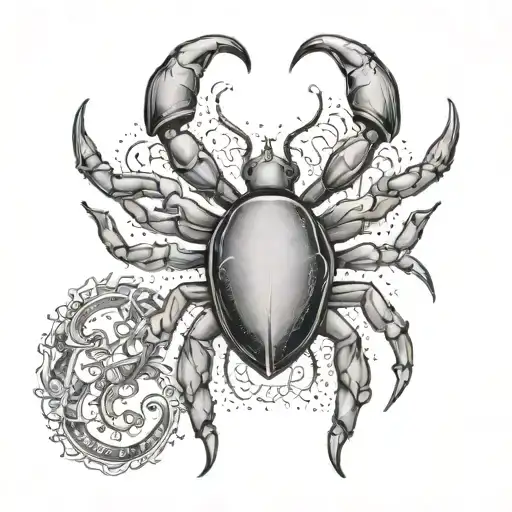 Zodiac Sign Cancer On The Back