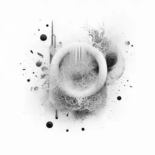 Abstract Sound Waves With Organic Colors Splash