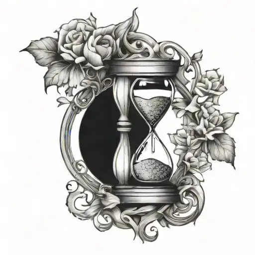 Hourglass Scales Balancing Life Intertwined