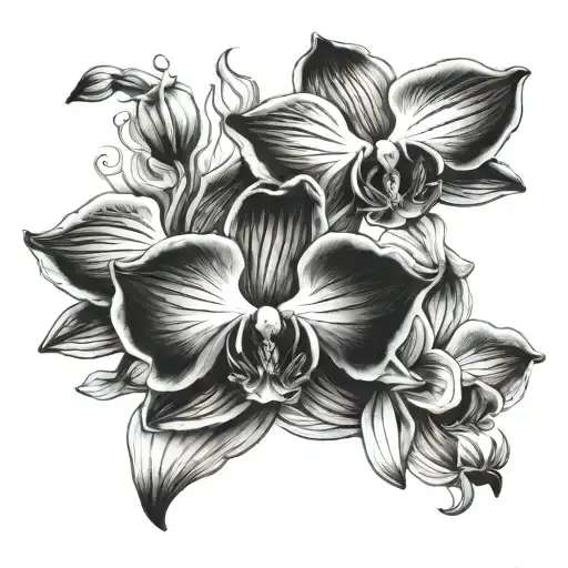 Orchid Flower In Flames All