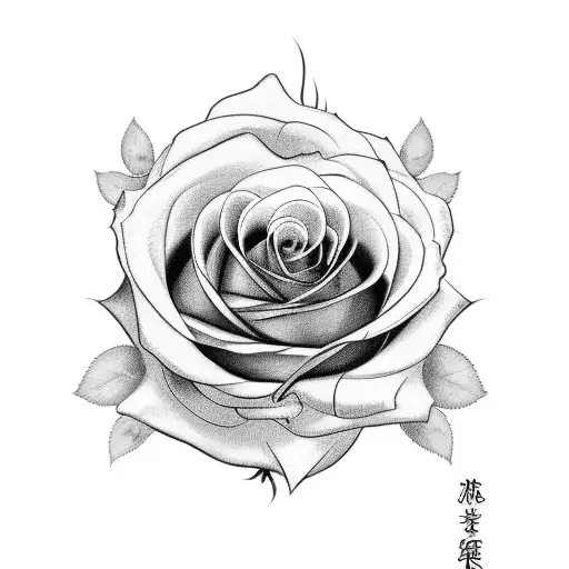 A Rose With Hidden Anime Symbols Within Its Petals