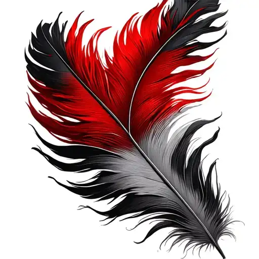 Cotton And Red Bird Feather