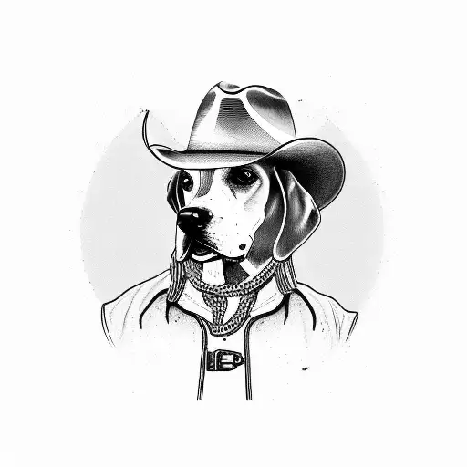 Beagle Dog With Cowboy Hat
