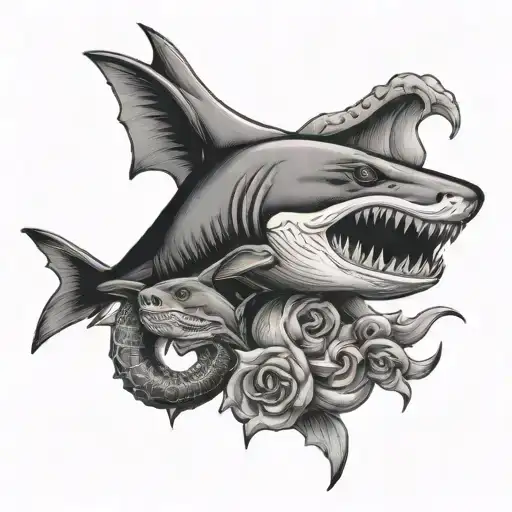 Shark Moon And Snake