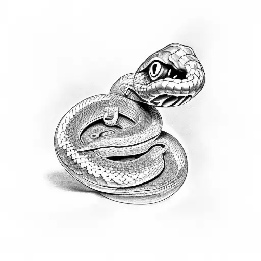 Snake Sliding Through A Brain