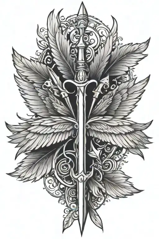 Wings With Arrow Going Vertically