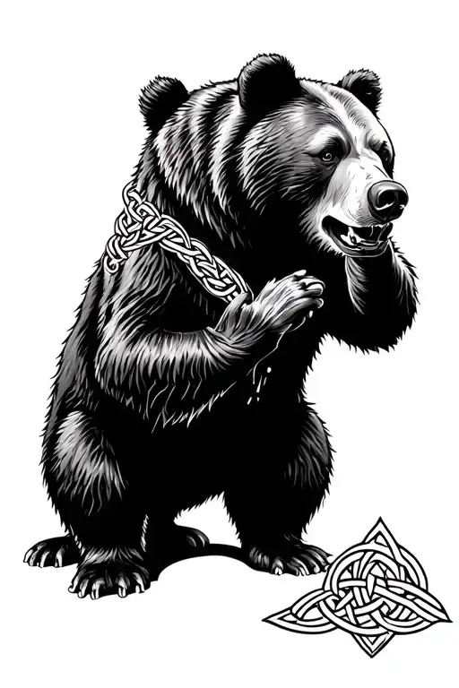 Bear With Celtic Knot Design Incorporating Elements