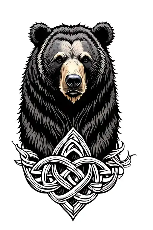 Bear With Celtic Knot Roots Surrounded
