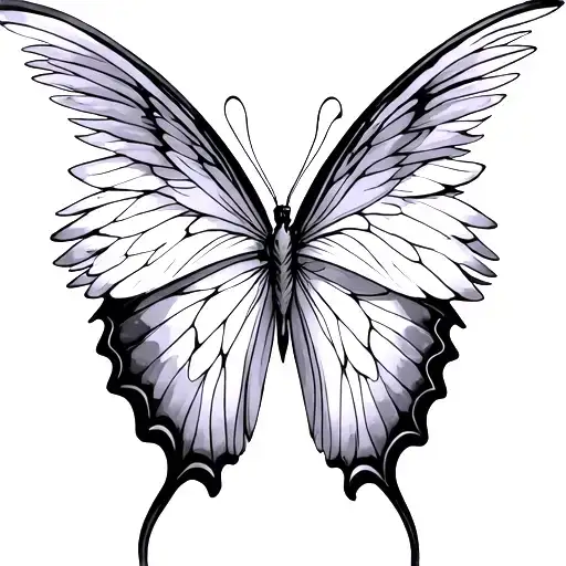 Half Butterfly Half Angel Wing