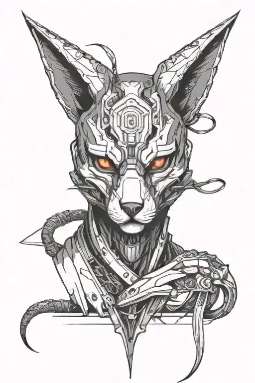 Cyberpunk Kitsune Mask