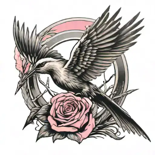Pink And Mockingjay With Arrow