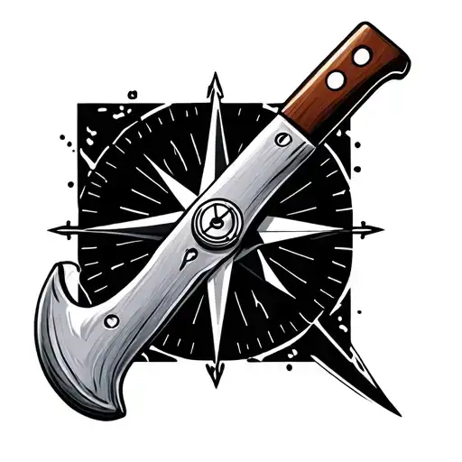 Chef Knife And Compass