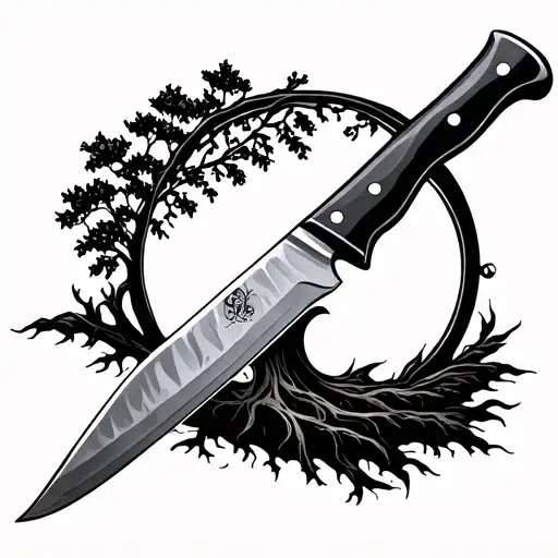 Chef Knife And Tree Of Life