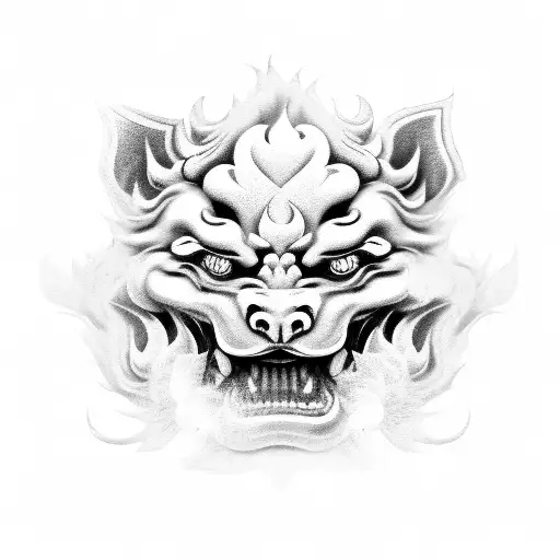 Foo Dog In Smoke