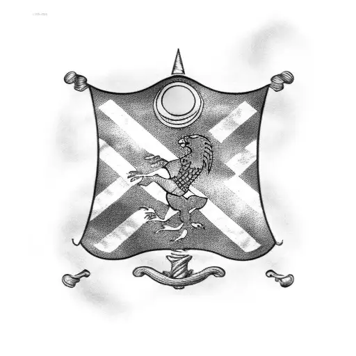 Maryland And Florida Flags Crossed With A Golf Club