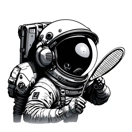 Astronaut With Tennis