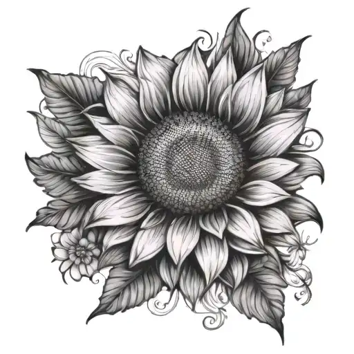 Sunflower Wrapping Around A Daisy Flower