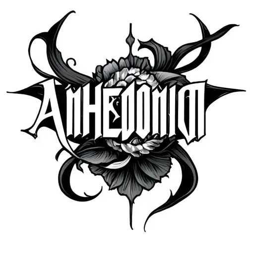 Anhedonia The Word Tatted In A Creative Way