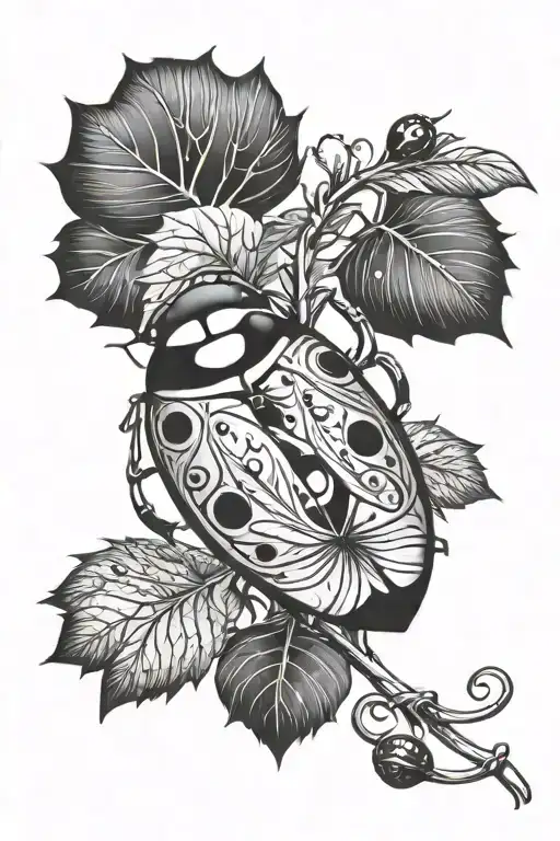 Ladybug On A Vine Wrapped Around Arm