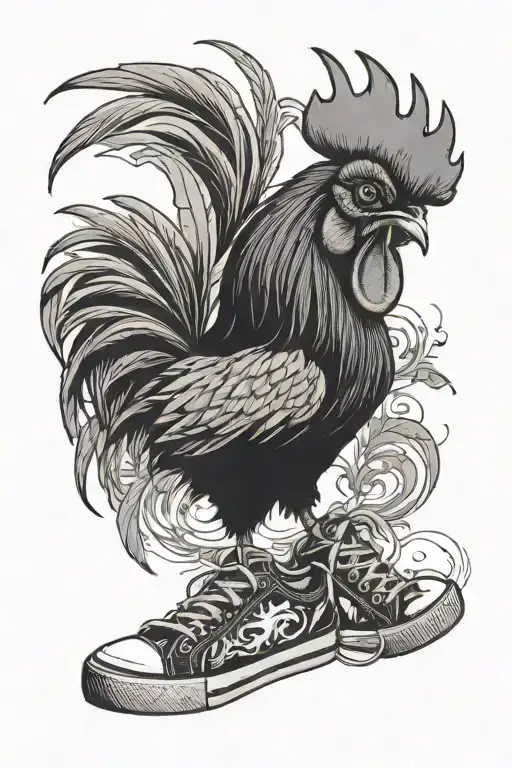 Rooster Wearing Sneakers