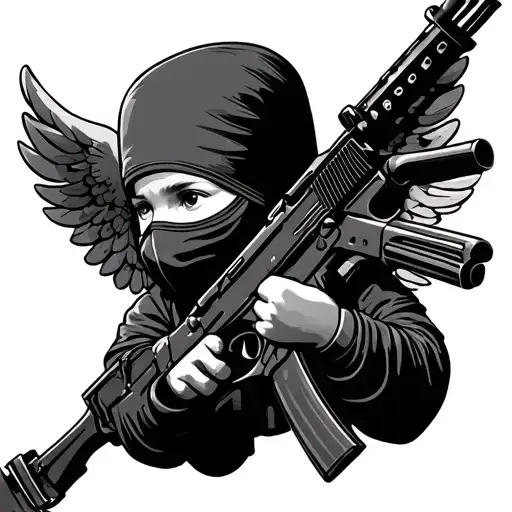 Cherub With Ak47 And Balaclava