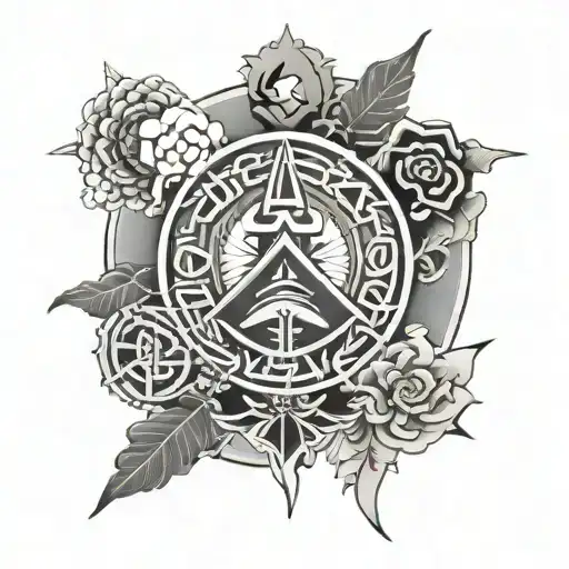 Japanese Protection Symbols In A Vertical Minimilist Design To Showcase Spirituality And Peace