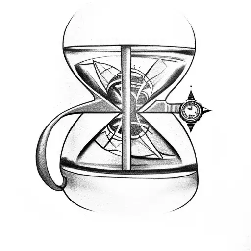 Hourglass With A Compass