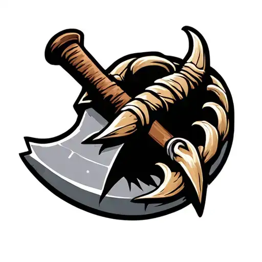 Bear Claw Wrapped Around Pickaxe