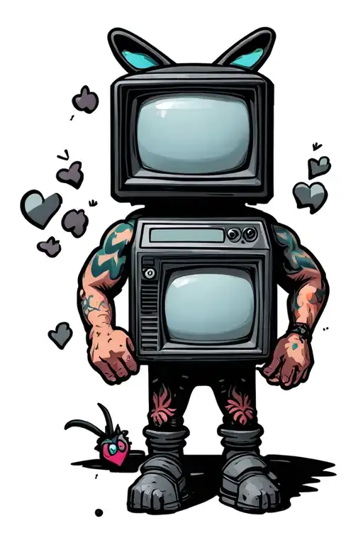 Cartoon Network Characters With A Tv Screen