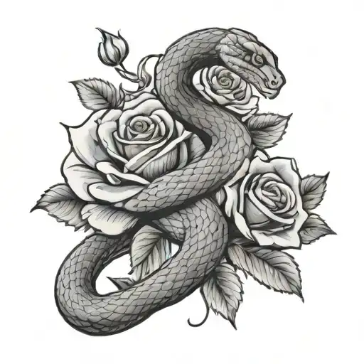 Snake And Roses