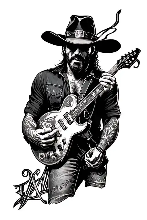 Western Style Outer Arm Sleeve With Rock Music