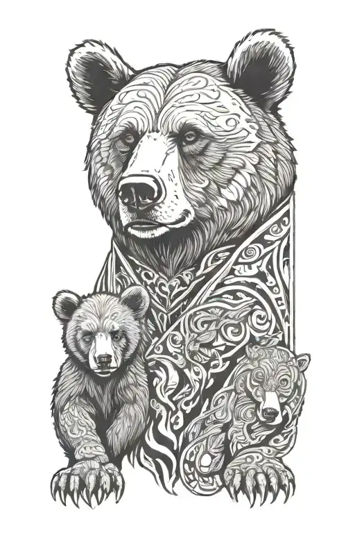 Papa Bear Protecting His Family