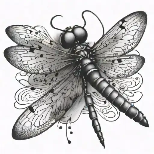 Music And Dragonfly Hovering