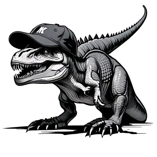 Generates How A Tattoo Of A Dinosaur With Nikes And Prime Hat