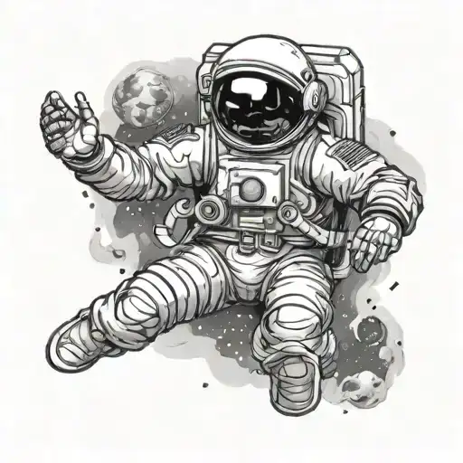 Astronaut Floating In Space