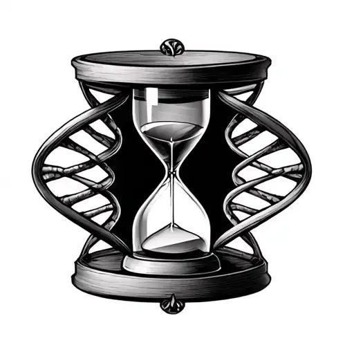 Please Make A Hourglass Which Is Surrounded By A Dna Helix