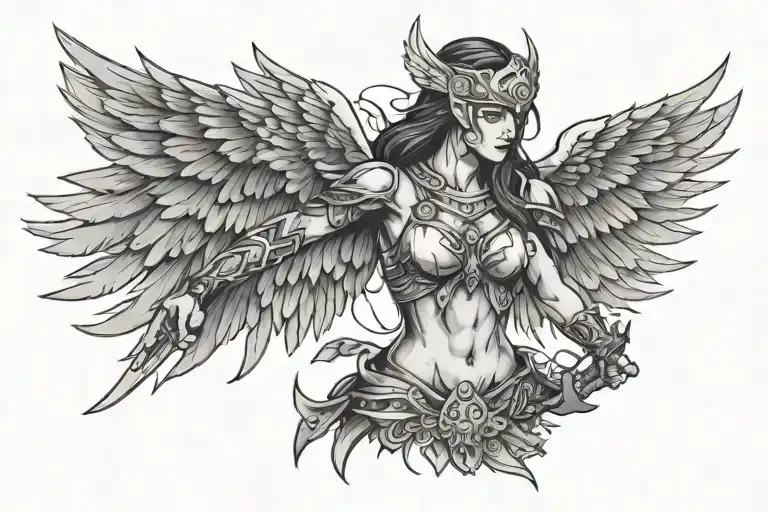 A Damaged Valkyrie With Opened Wing