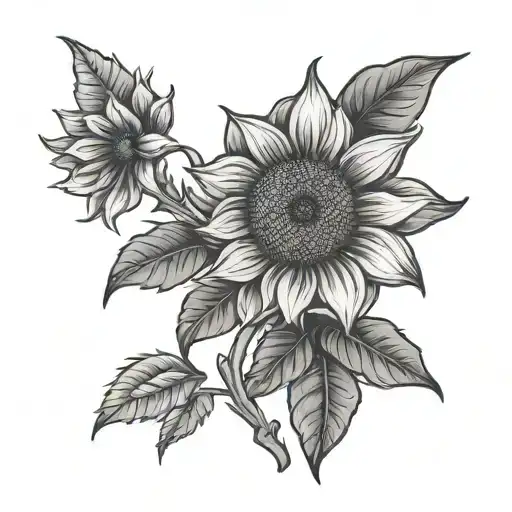 Mexican Flag And Sunflower