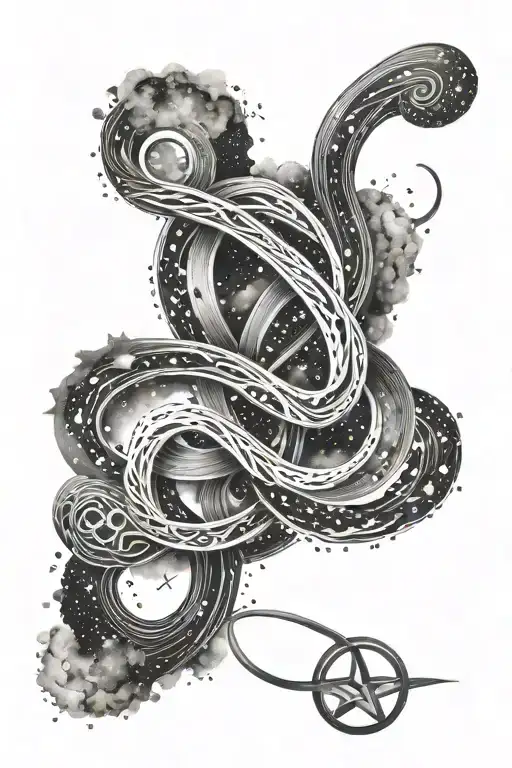 Milky Way Galaxy And Infinity Sign Intertwined