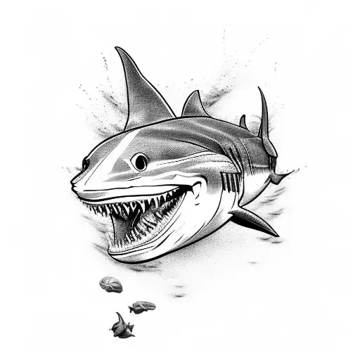 Design A Tattoo Featuring A Tribal Style Shark In A Black-grey Style