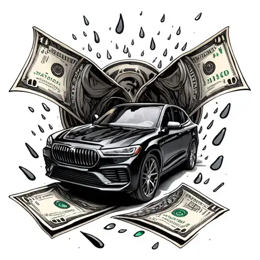 Car Money Raining