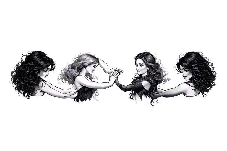 4 Girls Holding Hands