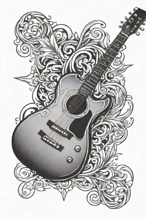 Guitar With Cross