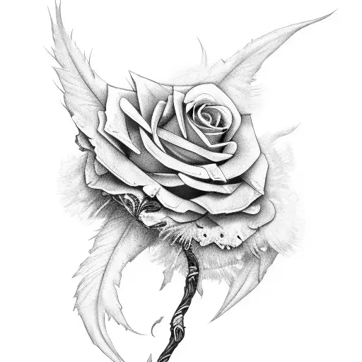 Dead Roses Feather Dragon