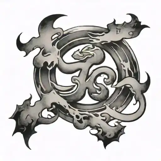 Watercolor Chinese Symbol Incorporating Elements